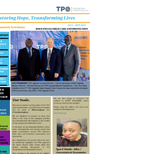 TPO Uganda Quarterly Newsletter July to September 2023